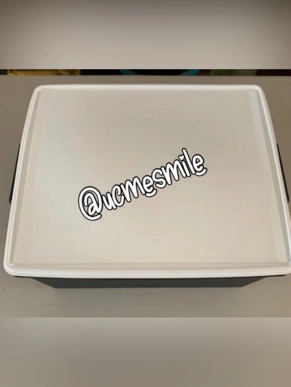 Tupperware Black w/White Seal Extra Jumbo Storage Rectangular Box